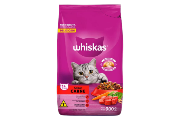 Ração Whiskas Adultos Carne 900 g