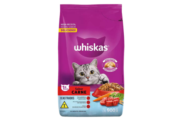 Ração Whiskas Castrados Carne 900 g