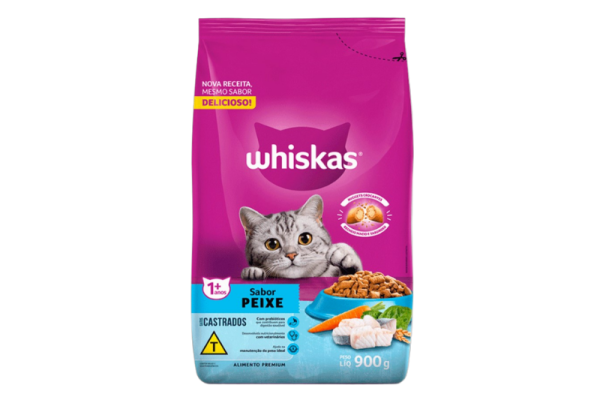 Ração Whiskas Castrados Peixe 900 g