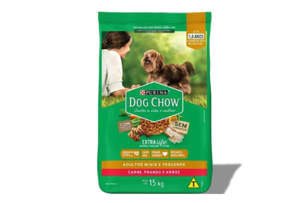 Ração Purina Dog Chow Cães Adultos Raças Pequenas Carne e Frango