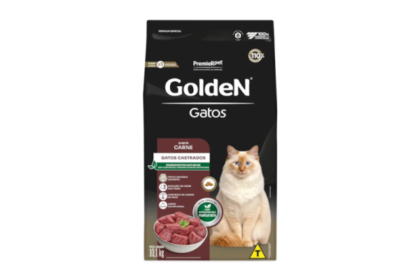 Ração GoldeN Gatos Castrados Carne