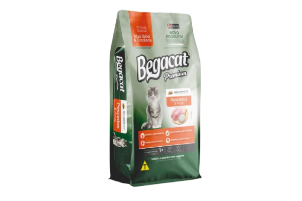 Ração Begacat Gatos Adultos Pescados e Arroz