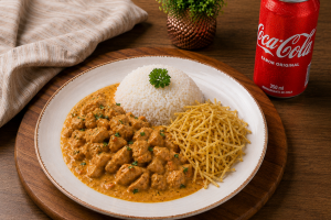 Combo Strogonoff de Frango + Coca Lata 350ml